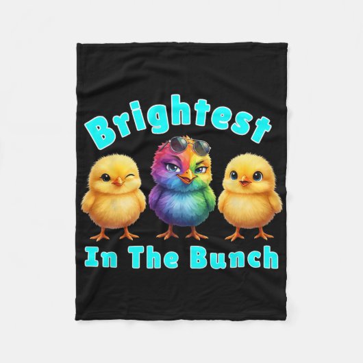 Hellstes Huhn im Bündel Regenbogen Ostern Pun Fleecedecke (Vorderseite)