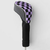 Hellviolett & schwarzes Karomuster – Stilvoll Golf Headcover (angewinkelt)