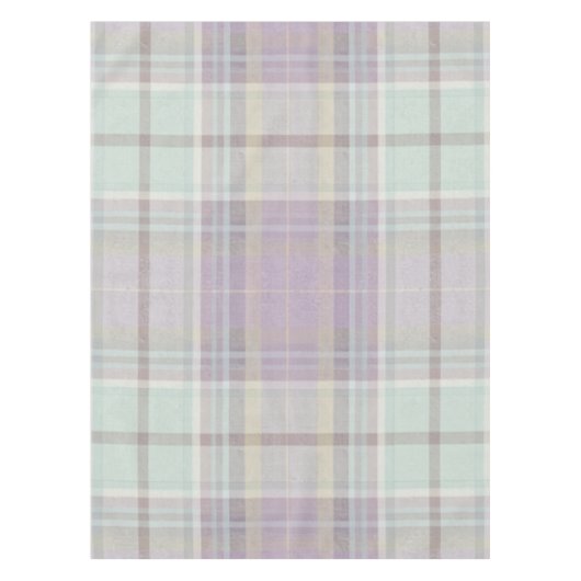 Hellviolett Türkis Kariert Tartan Muster  Tischdecke (Vorderseite)