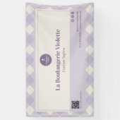Hellviolette Backwaren-Gingham-QR-Code-Event-Displ Banner (Vertikal)