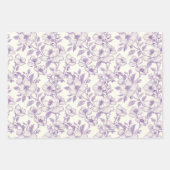 Hellviolette Chinoiserie-Blumen Geschenkpapier Set (Vorderseite 3)