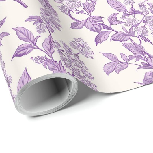 Hellviolette Chinoiserie-Decoupage Geschenkpapier (Rolleneckpunkt)