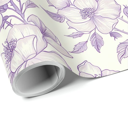 Hellviolette Chinoiserie-Decoupage Geschenkpapier (Rolleneckpunkt)