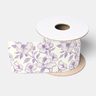 Hellviolette Chinoiserie-Decoupage Satinband