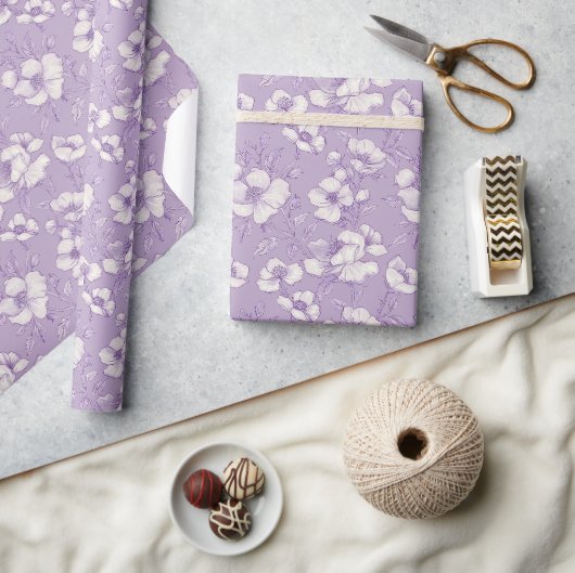 Hellviolette Chinoiserie Geschenkpapier (Basteln)