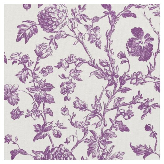 Hellviolette Floral Toile Stoff (Nahaufnahme)