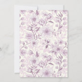 Hellviolette florale Chinoiserie-Brautparty Einladung (Rückseite)