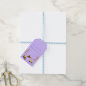 Hellviolette lustige Baustellen-LKW-Geburtstagsfei Geschenkanhänger (Mit Garn)