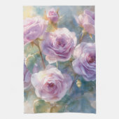 Hellviolette Rosen Impressionistische Blumen Geschirrtuch (Vertikal)