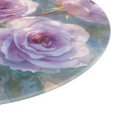 Hellviolette Rosen Impressionistische Blumen Schneidebrett (Ecke)