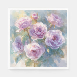 Hellviolette Rosen Impressionistische Blumen Serviette