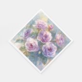 Hellviolette Rosen Impressionistische Blumen Serviette (Ecke)