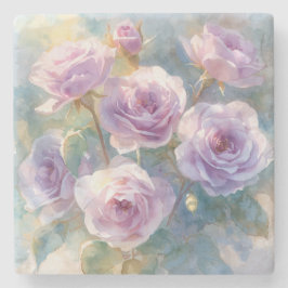 Hellviolette Rosen Impressionistische Blumen Steinuntersetzer