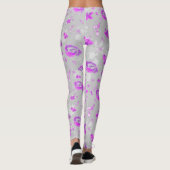 Hellviolette Rosen Leggings (Rückseite)