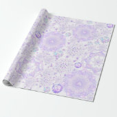 hellviolette Schneeflocke & glänzendes Herz Geschenkpapier (Ungerollt)