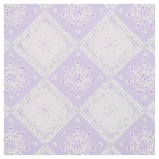 hellviolette Schneeflocke & glitzerndes Herz Stoff (Muster)