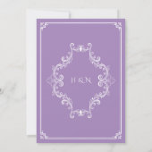 Hellviolette Wasserfarbe-Bogenrahmen Sikh-Hochzeit Einladung (Rückseite)