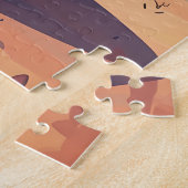 Hellvioletter Cowgirl-Hut, der in der Wüste schweb Puzzle (Seite)