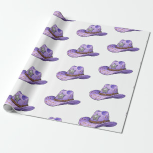 Hellvioletter Cowgirl-Hut Geschenkpapier