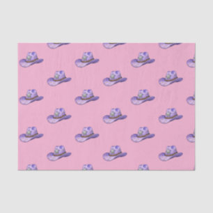 Hellvioletter Cowgirl-Hut - Rosa Hintergrund Seidenpapier