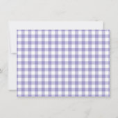 Hellviolettes Gingham-Karo personalisierte Karte  (Rückseite)
