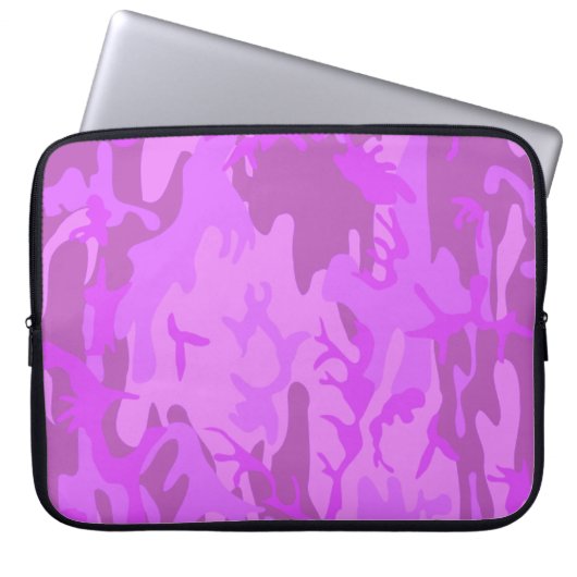 Hellviolettes Tarnmuster Laptopschutzhülle (Vorderseite)
