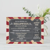 HELLween Halloween-Party Circus Horror Ticket Einladung (Stehend Vorderseite)