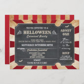 HELLween Halloween-Party Circus Horror Ticket Einladung (Vorne/Hinten)