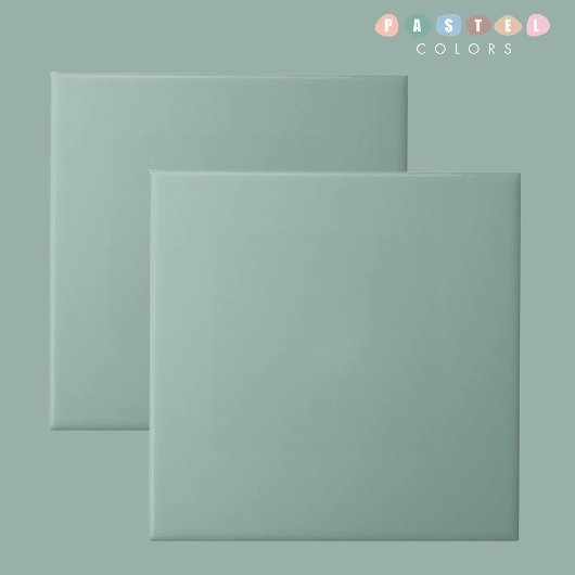 Hellweiches Pastell-Hell-Sage-Teal-Grün Farbe Fliese