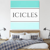 Hellweiße Coole, Aquamarine Polsterstreifen - ICLE Leinwanddruck (Insitu (Schlafzimmer))