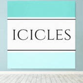 Hellweiße Coole, Aquamarine Polsterstreifen - ICLE Leinwanddruck (Insitu (Holzboden))