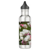 Hellweiße und rosa Tulpen auf sonniger Höhe Edelstahlflasche (Links)