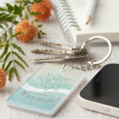 Helm Aqua Blue ID623 Beach House Nautical Boat Schlüsselanhänger (Vorderseite rechts)