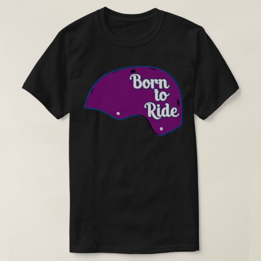 Helm auf der Skateboard Geboren lila fahren T-Shirt (Design vorne)