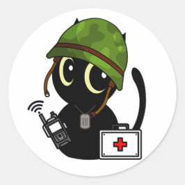 Helm der Black Cat Wear Runder Aufkleber