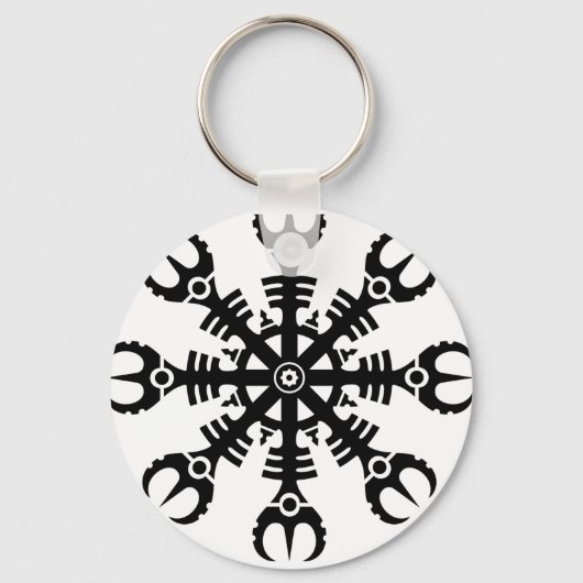 Helm der Ehrfurcht - Aegishjalmur No.2 (schwarz) Schlüsselanhänger (Vorderseite)