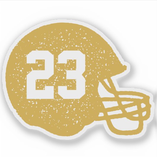 Helm der Fußballmannschaft personalisiert goldgelb Aufkleber (Vorderseite)