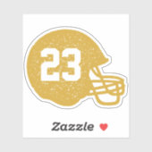 Helm der Fußballmannschaft personalisiert goldgelb Aufkleber (Blatt)