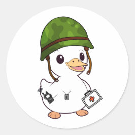 Helm der niedlichen Duck Wear Runder Aufkleber