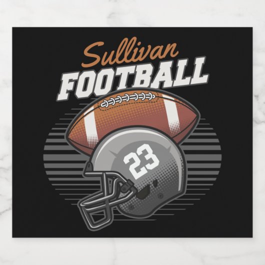 Helm der personalisierten Fußballmannschaft Bierflaschenetikett (Einzelnes Label)