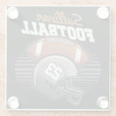 Helm der personalisierten Fußballmannschaft Glasuntersetzer (Rückseite)