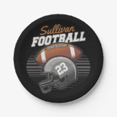 Helm der personalisierten Fußballmannschaft Pappteller (Vorderseite)