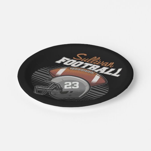 Helm der personalisierten Fußballmannschaft Pappteller (Schrägansicht)