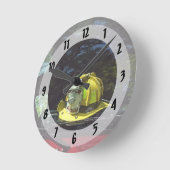 Helm des Gelben Feuerwehrkapitän Runde Wanduhr (Winkel)