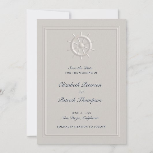 Helm Elfenbeinküste feierliche Hochzeit Save The Date (Vorderseite)