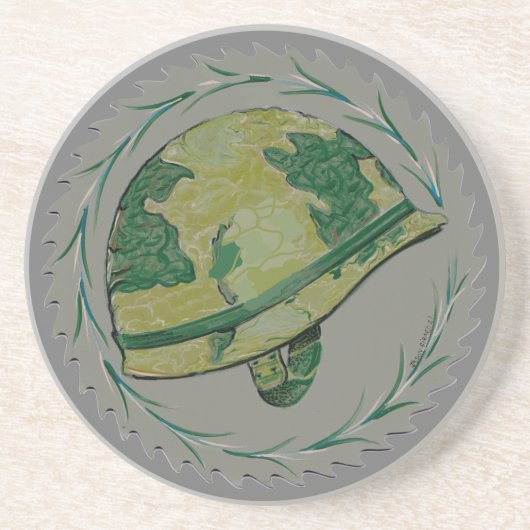 Helm für den militärischen Krieg Getränkeuntersetzer (Vorne)