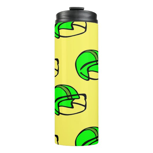 Helm für grüne Fußball Thermosbecher (Vorderseite)