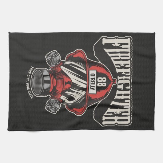 Helm für personalisierte Feuerwehrmaske Geschirrtuch (Horizontal)