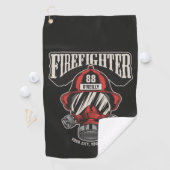 Helm für personalisierte Feuerwehrmaske Golfhandtuch (Insitu)