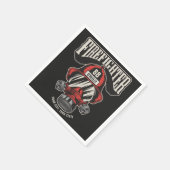 Helm für personalisierte Feuerwehrmaske Serviette (Ecke)